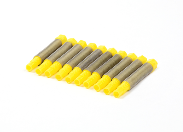 10 Stück Einschraubfilter - Pistolenfilter gelb, 150 Maschen