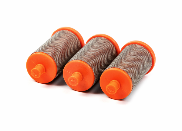 3 Stück Filter für WiWa-Hübner-ITW-Binks kurz, orange, 50 Maschen Ø 26 mm H: 53 mm