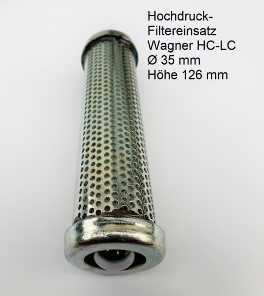 Hochdruck- Filtereinsatz passend für Wagner HC-LC Titan Speeflow Ø 35 mm Höhe 126 mm