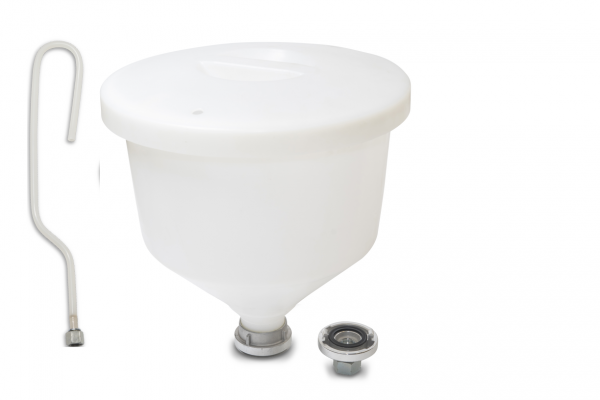 Oberbehälter 30 Ltr. mit Deckel und Rücklaufrohr